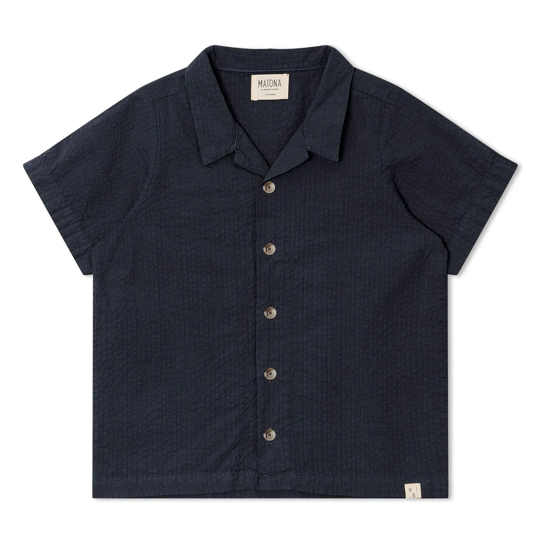 Matona - Camisa Lisa de Algodón Orgánico | Azul Marino