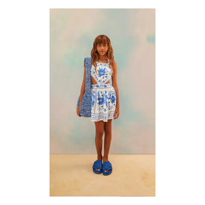 Fabula - Vestido Cut Fleurs | Azul