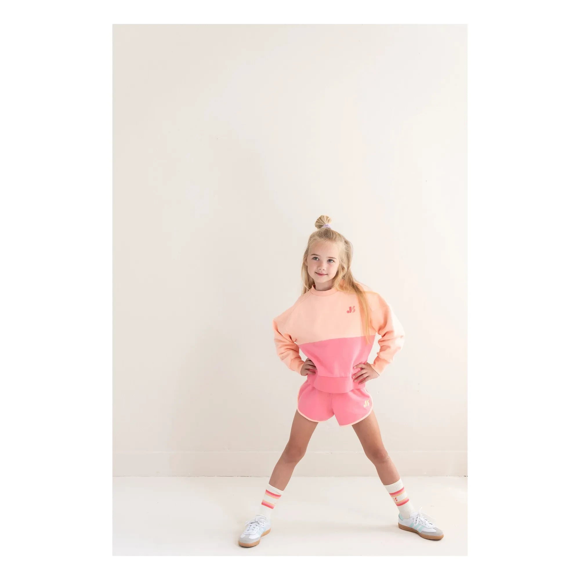 Jenest - Sudadera de algodón orgánico con bloques de color | Rosa