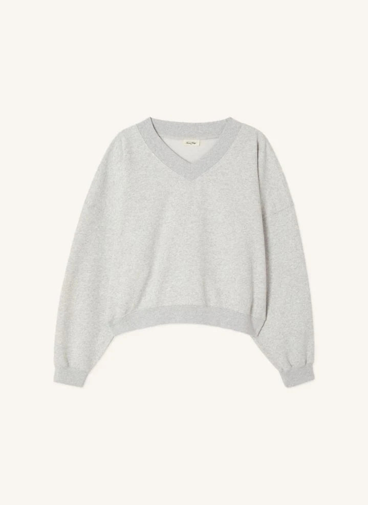 American Vintage - Baptown Pamuklu Sweatshirt | Gri melanj