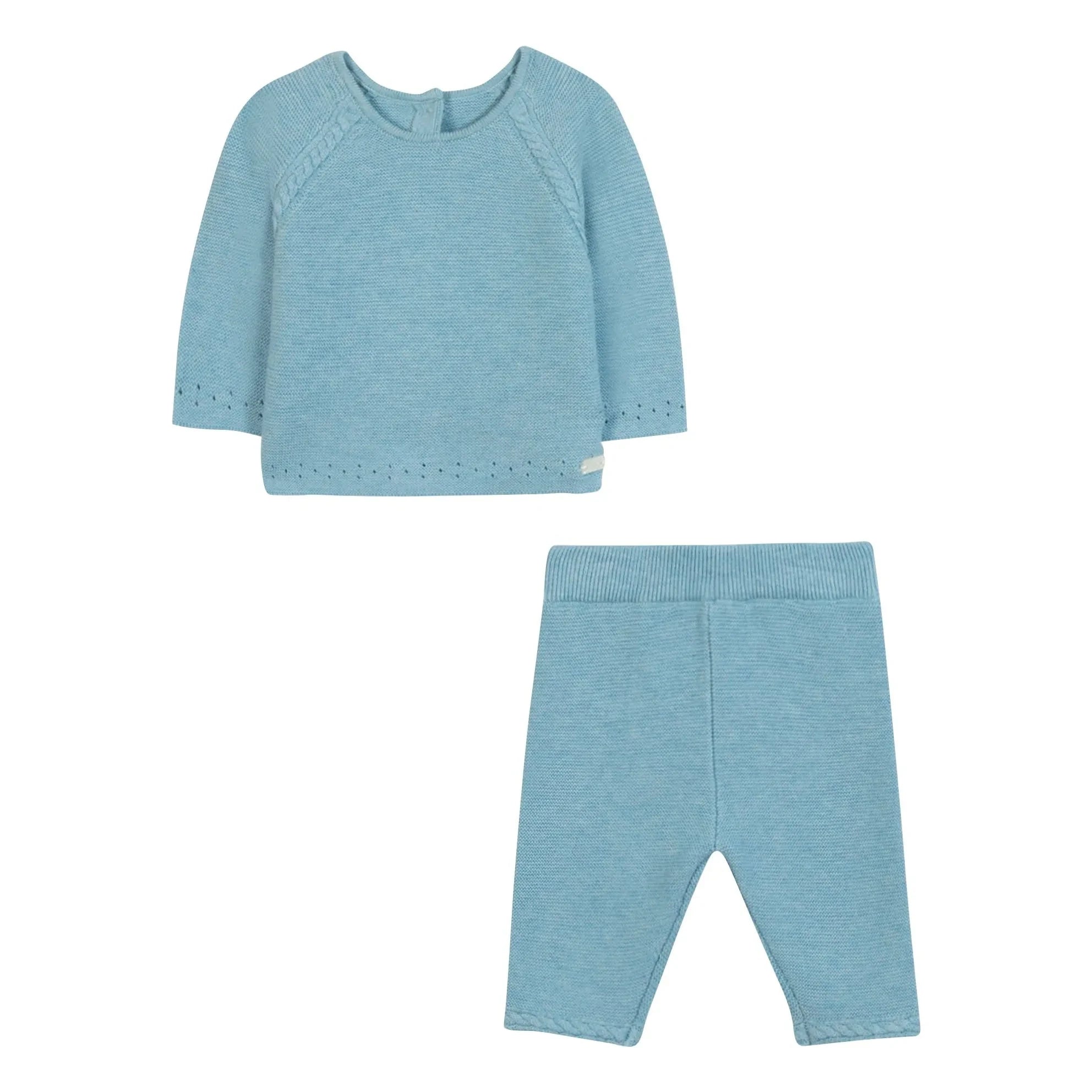 Tartine et Chocolat - Conjunto de Jersey de Punto y Mallas | Azul cielo