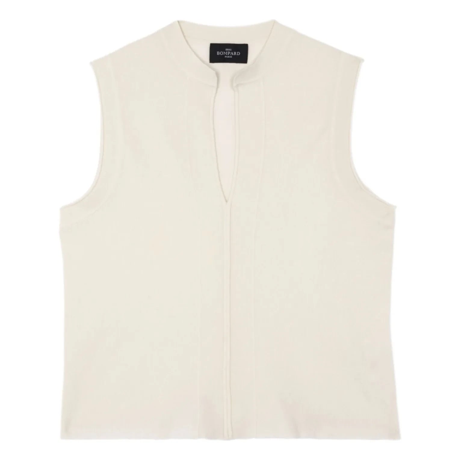 Bompard - Camiseta de cuello tunecino minimalista de algodón y cachemira | Natural