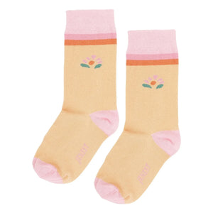 Jenest - Calcetines de algodón orgánico con flores | Albaricoque