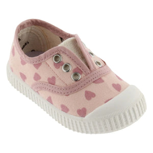 Victoria - Zapatillas de Lona Elásticas Hearts | Rosa Viejo