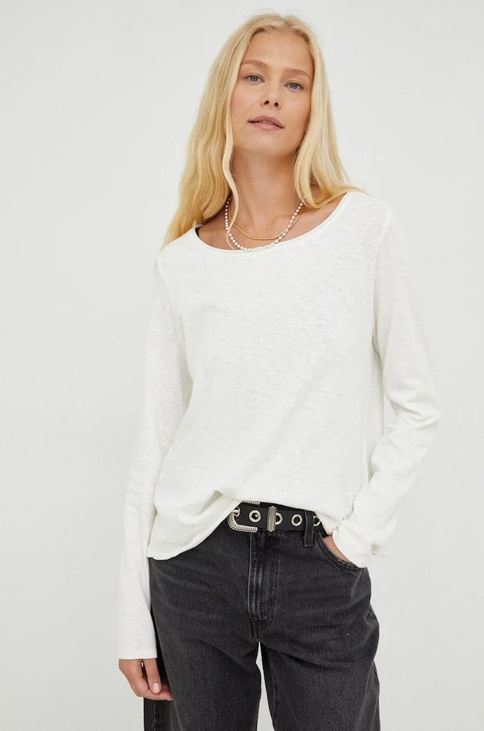 Marc O'Polo Blusa de algodón de manga larga para mujer DENIM