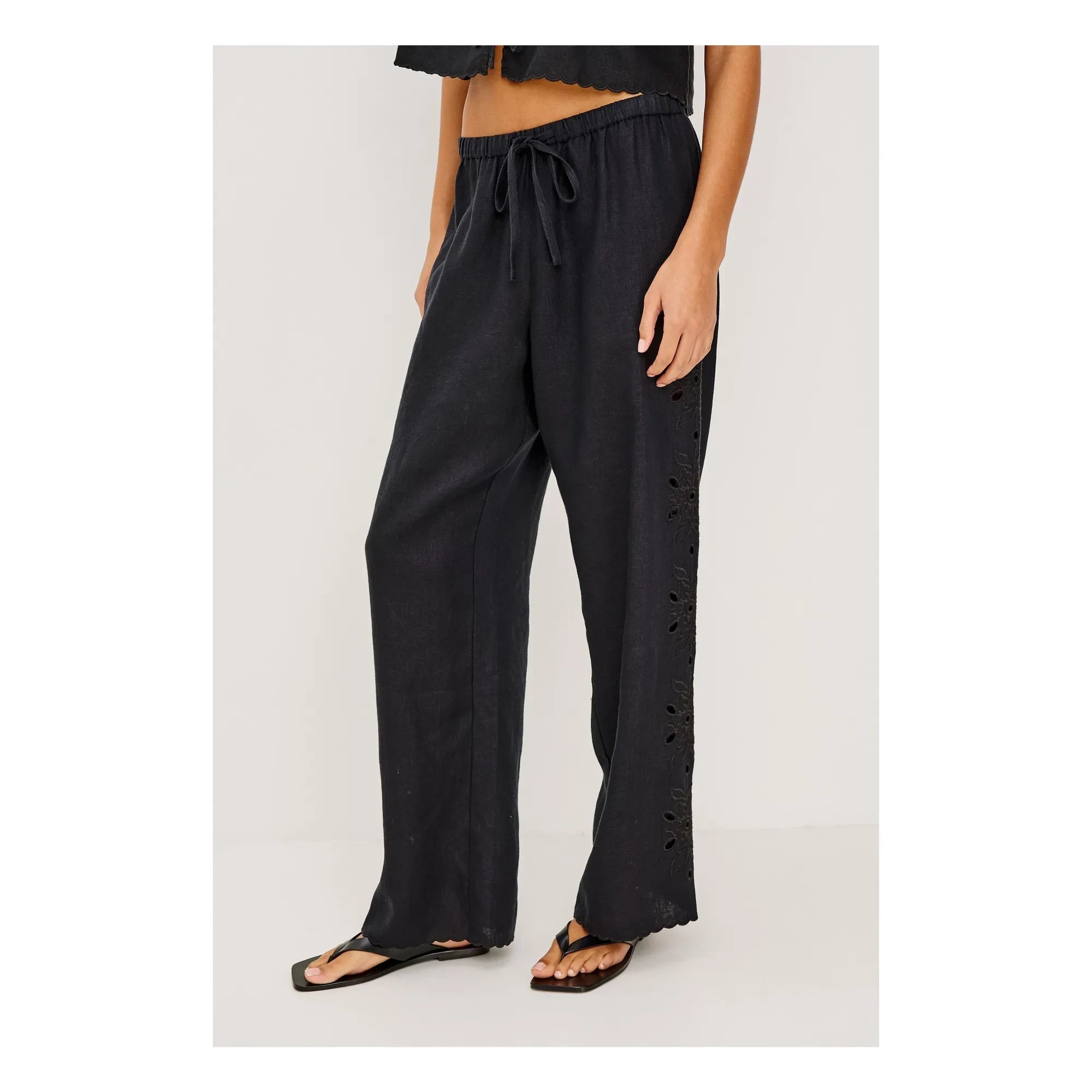 Rails - Pantalones bordados Mirina | Negro