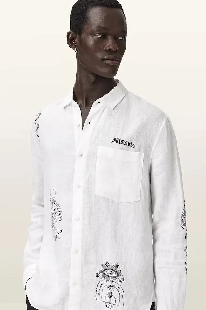 Camisa de lino para hombre AllSaints TERROR