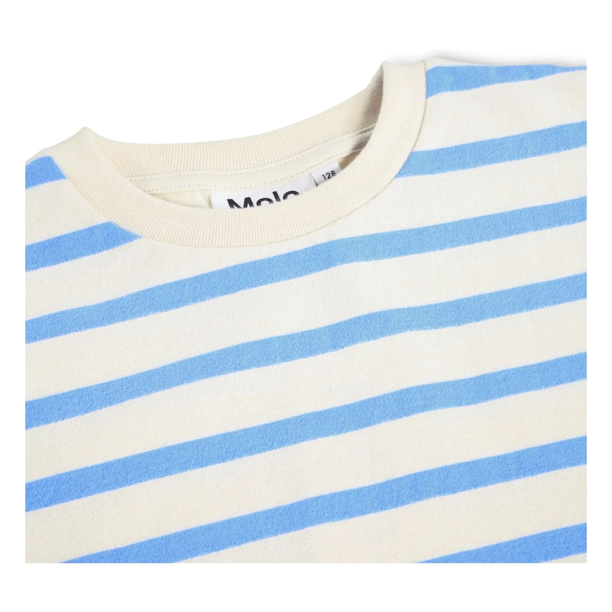 Molo - Camiseta de algodón orgánico con rayas Rosita | Azul claro