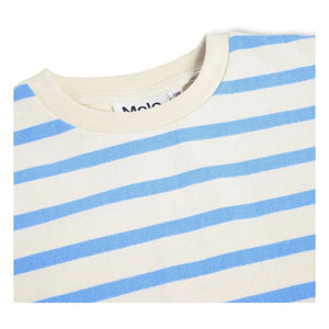 Molo - Camiseta de algodón orgánico con rayas Rosita | Azul claro