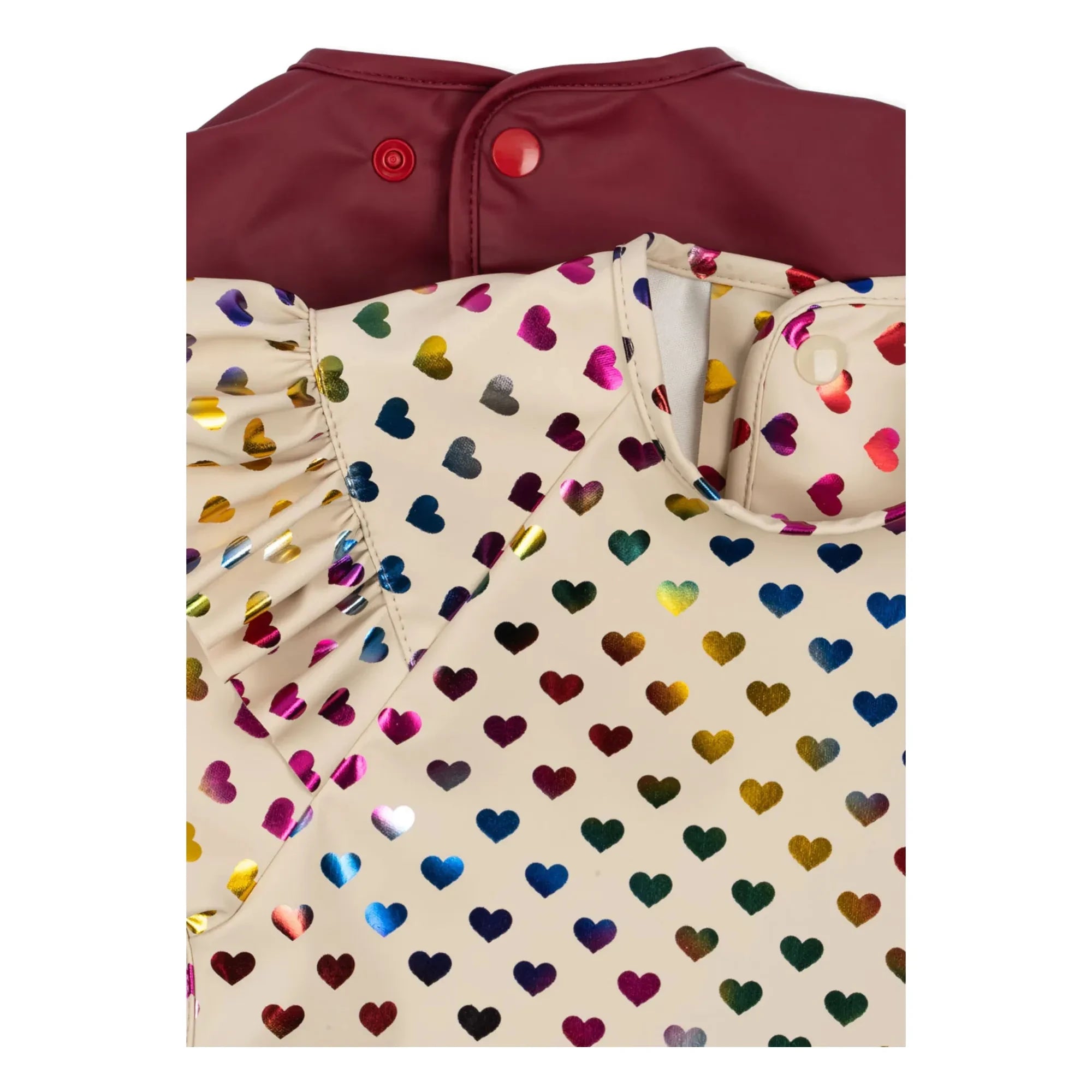 Konges Sløjd - Baberos con mangas y corazones - Paquete de 2