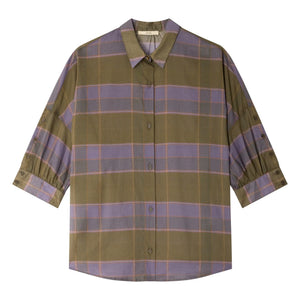 Sessùn - Camisa de cuadros Pamuk Valea | Caqui