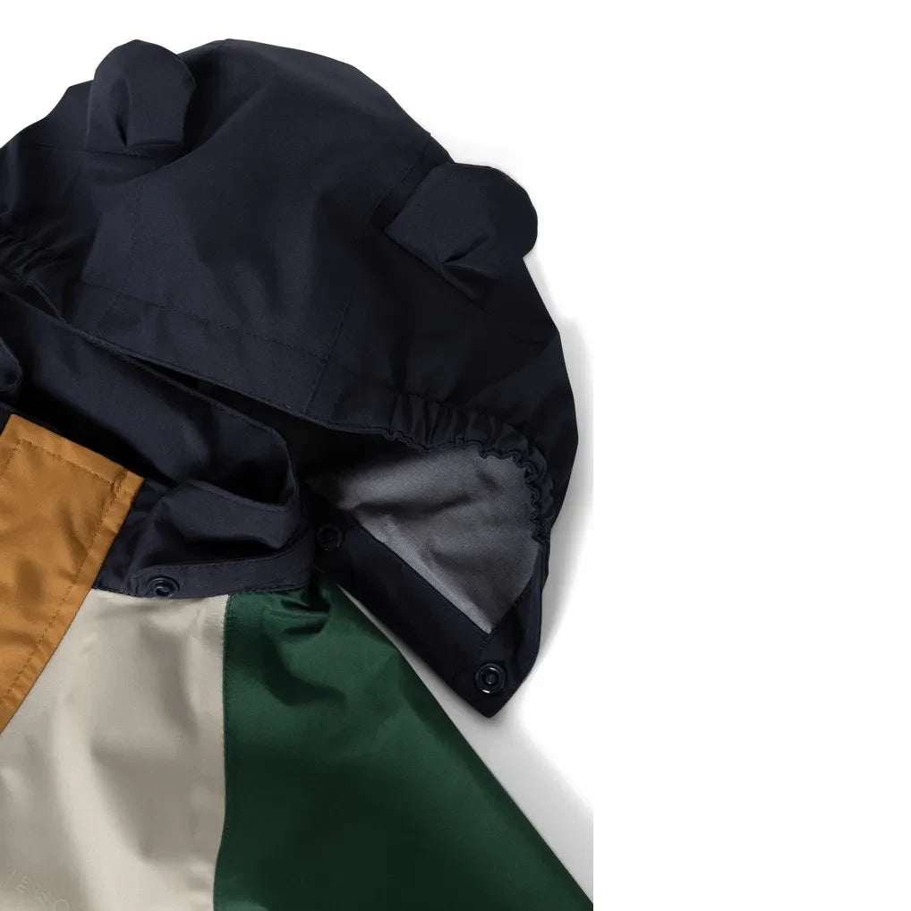 Liewood - Conjunto de lluvia Manu Colorblock fabricado con fibras recicladas | Verde oscuro