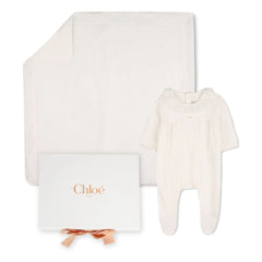 Chloé - Set de pijama y manta de algodón orgánico | Blanco