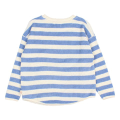 Búho - Sudadera de algodón orgánico a rayas | Azul claro