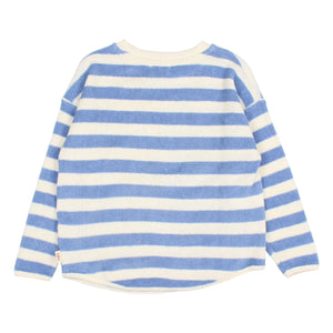 Búho - Sudadera de algodón orgánico a rayas | Azul claro