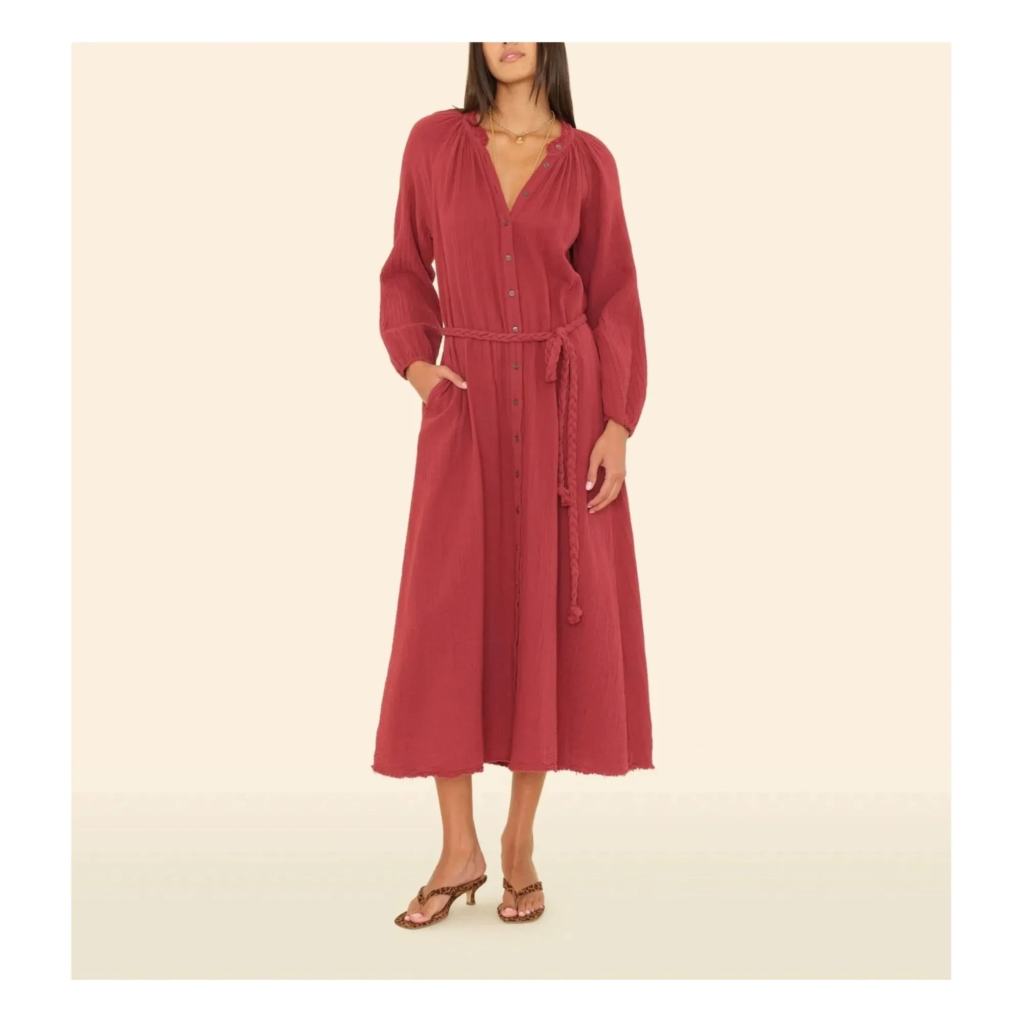 Xirena - Andrea Pamuk, vestido de gasa | Rojo