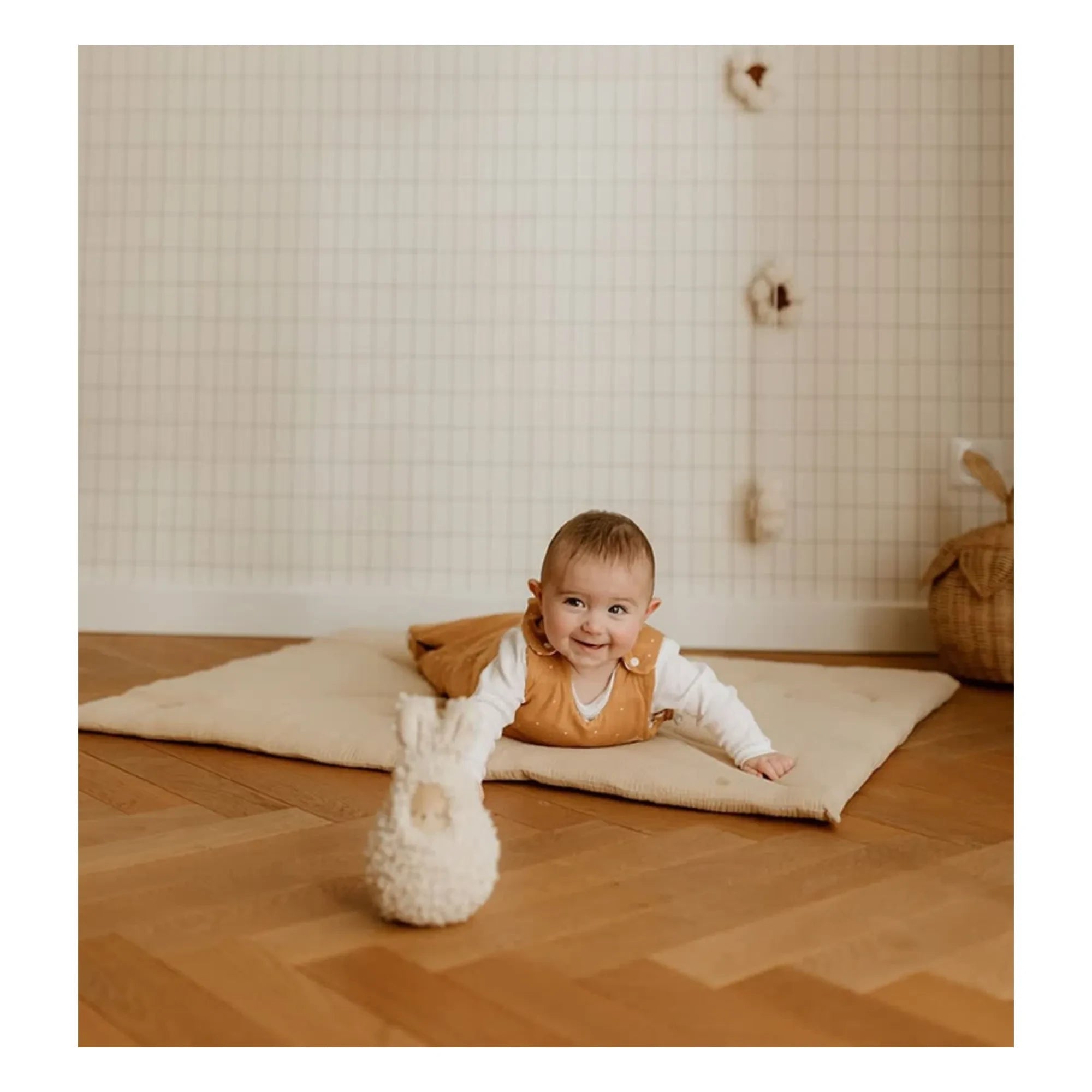 Saco de dormir de doble cara Les Petites Billes - Oursons | Caramelo