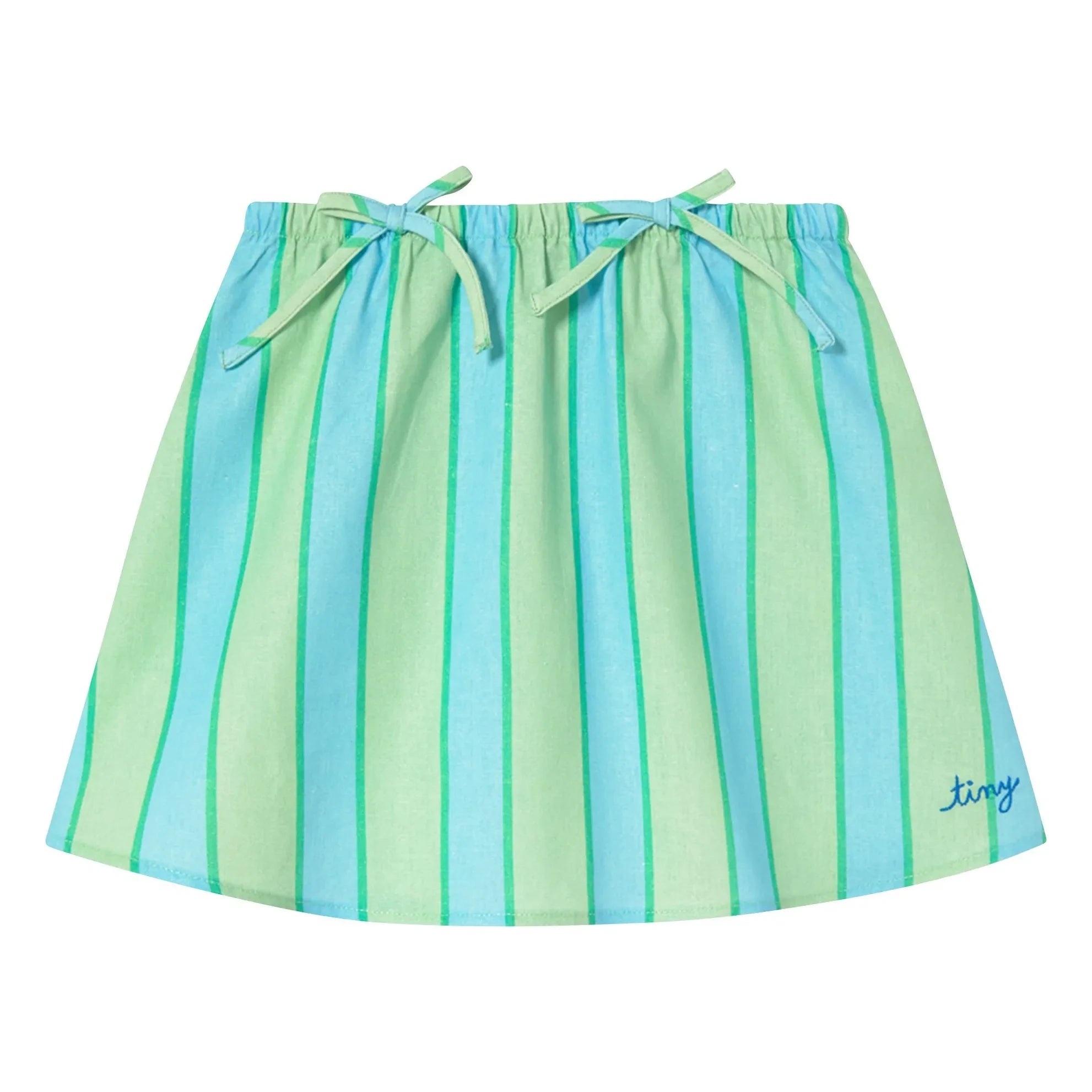 Tinycottons - Falda de lino a rayas | Verde