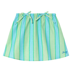 Tinycottons - Falda de lino a rayas | Verde