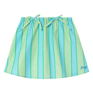 Tinycottons - Falda de lino a rayas | Verde