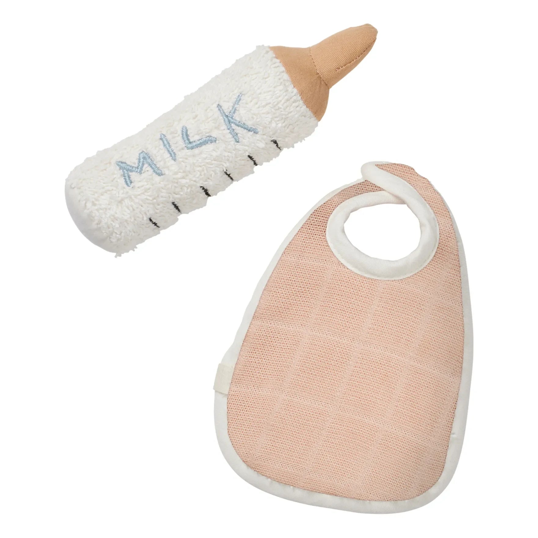 Fabelab - Accesorios para bebés Babykin - Biberón y babero | Rosa Polvo