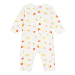 Petit Bateau - Saco de Dormir de Algodón Orgánico con Estampado de Frutas | Blanco