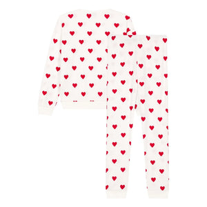 Petit Bateau - Conjunto de Pijama Corazón - Colección Mujer | Blanco