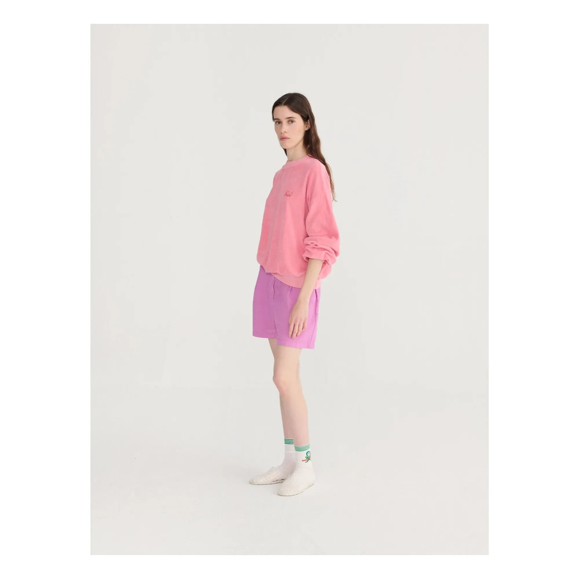 Bobo Choses - Shorts plisados de seersucker de algodón morado