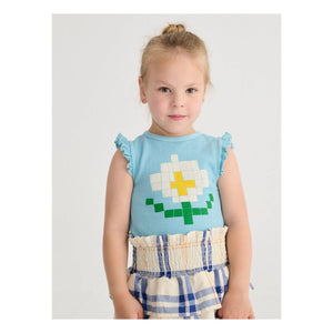 Bobo Choses - Camiseta sin mangas con volantes de algodón orgánico Marguerite | Azul claro