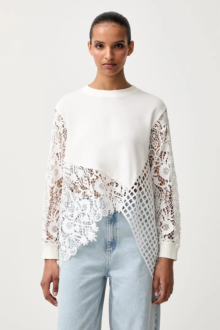 AllSaints Blusa de algodón y elastano MALORIE LS TOP para mujer