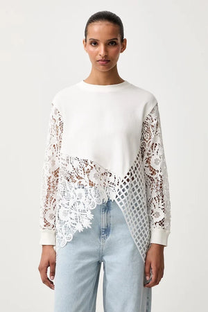 AllSaints Blusa de algodón y elastano MALORIE LS TOP para mujer