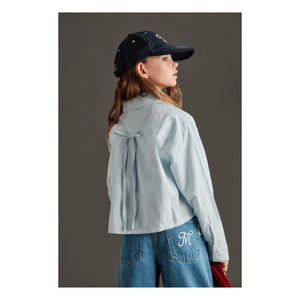Mipounet - Camisa de popelín Juliette | Azul claro