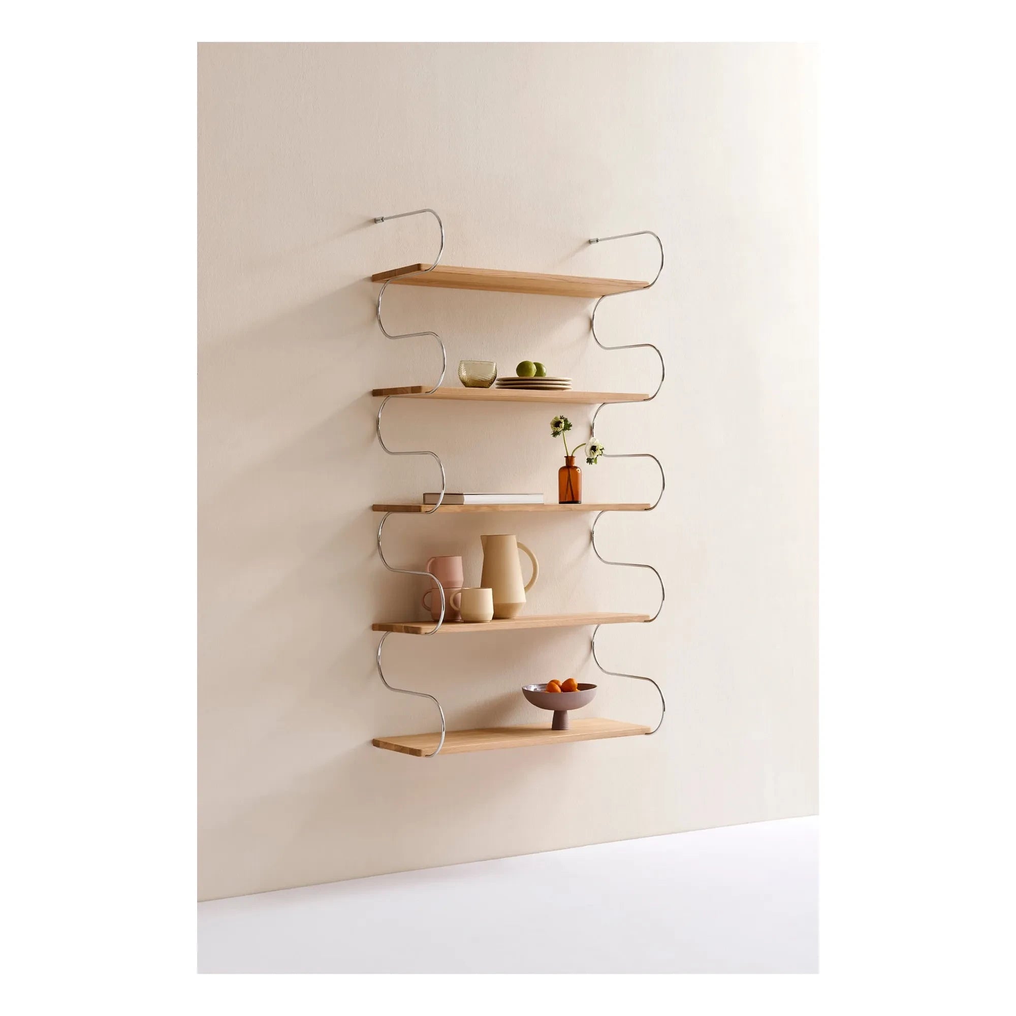 Schneid Studio - Estante de roble Onda | Cromo