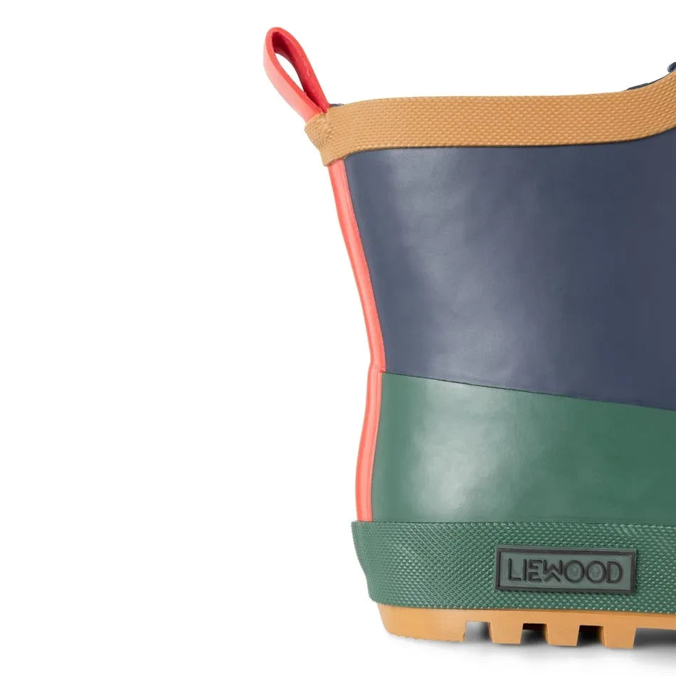 Liewood - Botas de lluvia Isaac con bloques de color | Azul marino