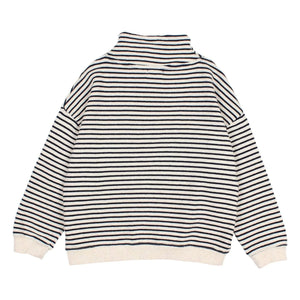Búho - Jersey de cuello camionero a rayas | Azul marino