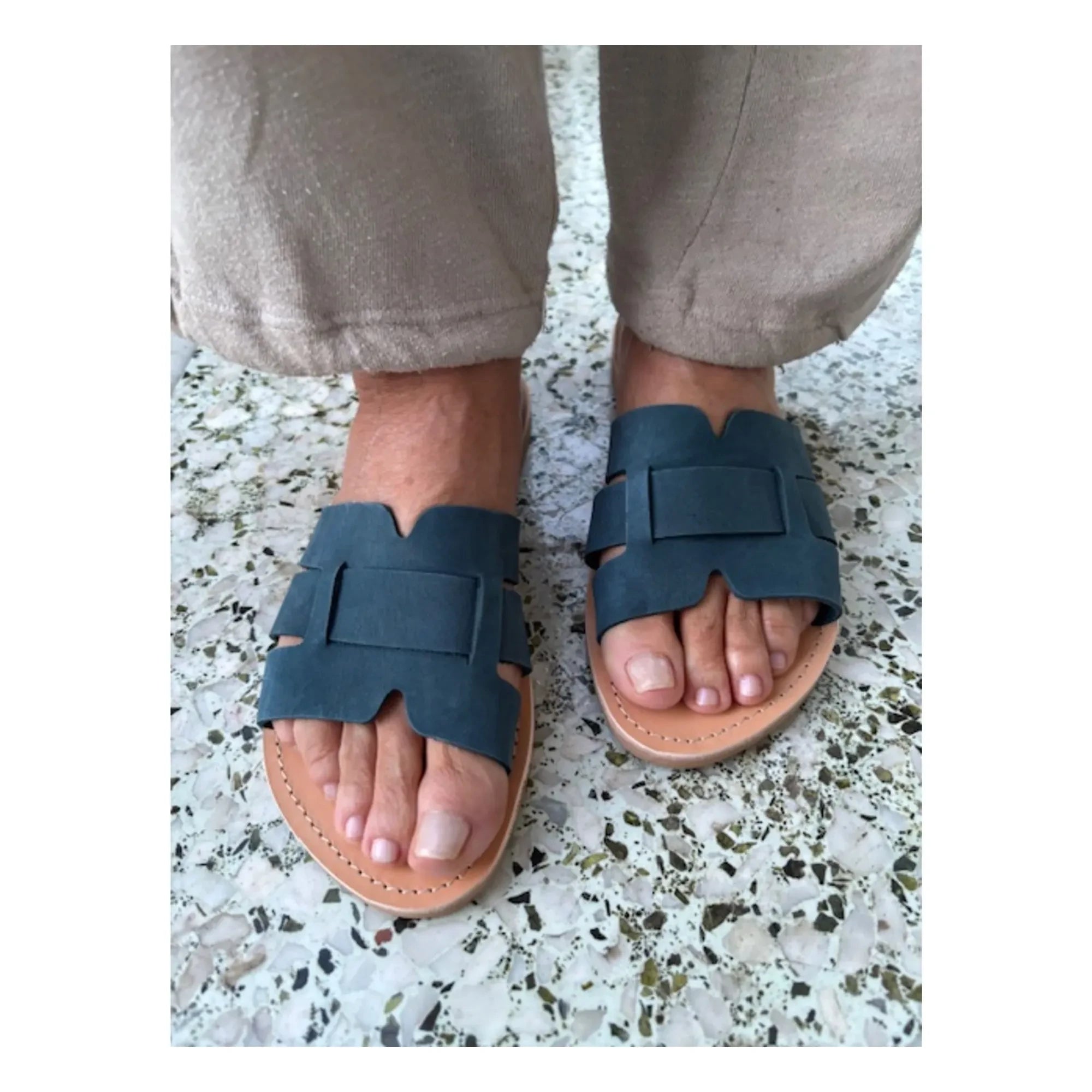 Théluto - Oriane Nubuk Mule | Azul