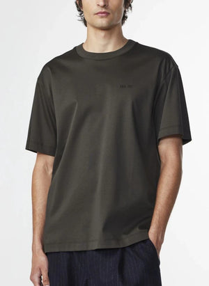 NN.07 - Nat Logo 3525 camiseta de algodón orgánico | Verde caqui