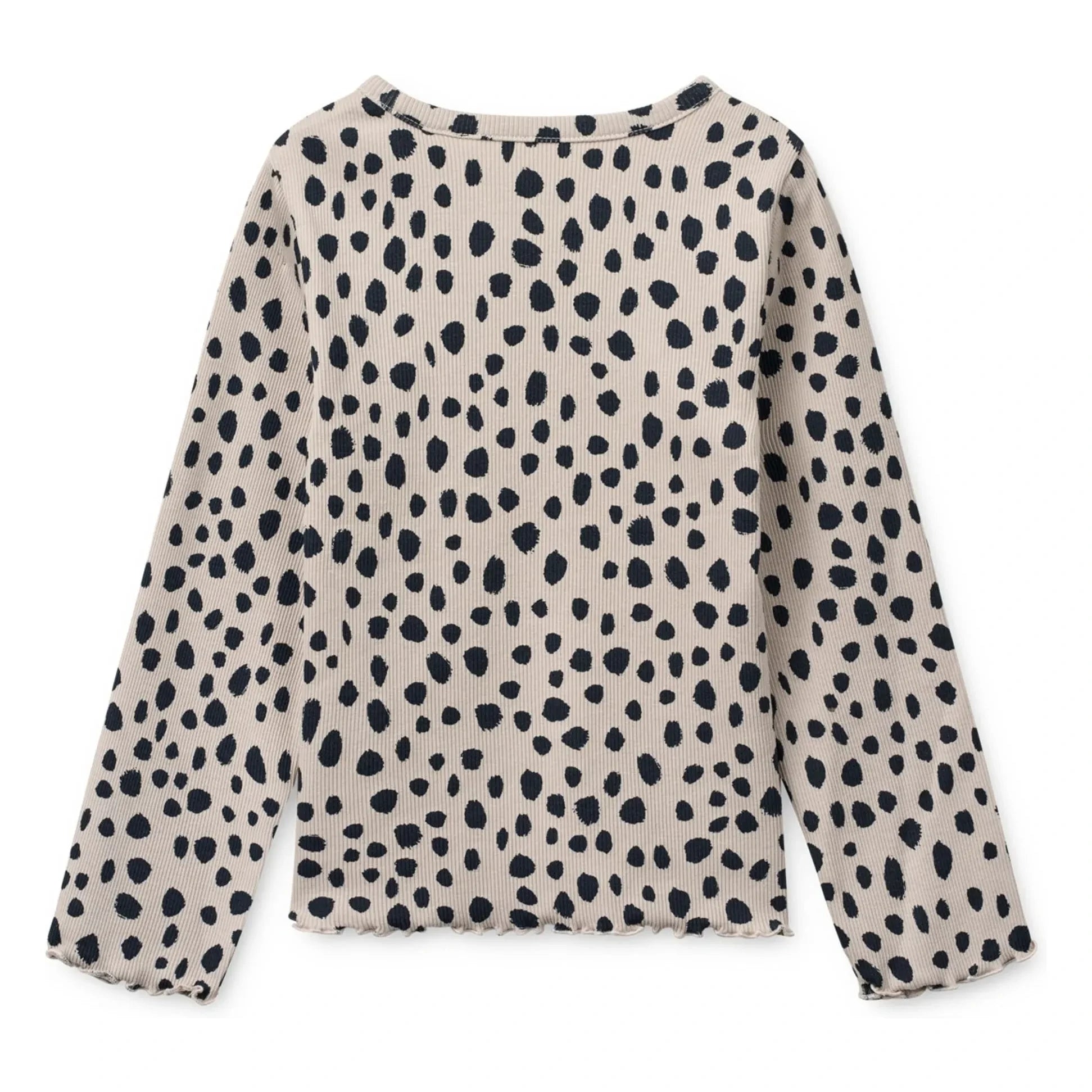 Liewood - Camiseta de canalé de algodón orgánico Nieve Leopard | Avena