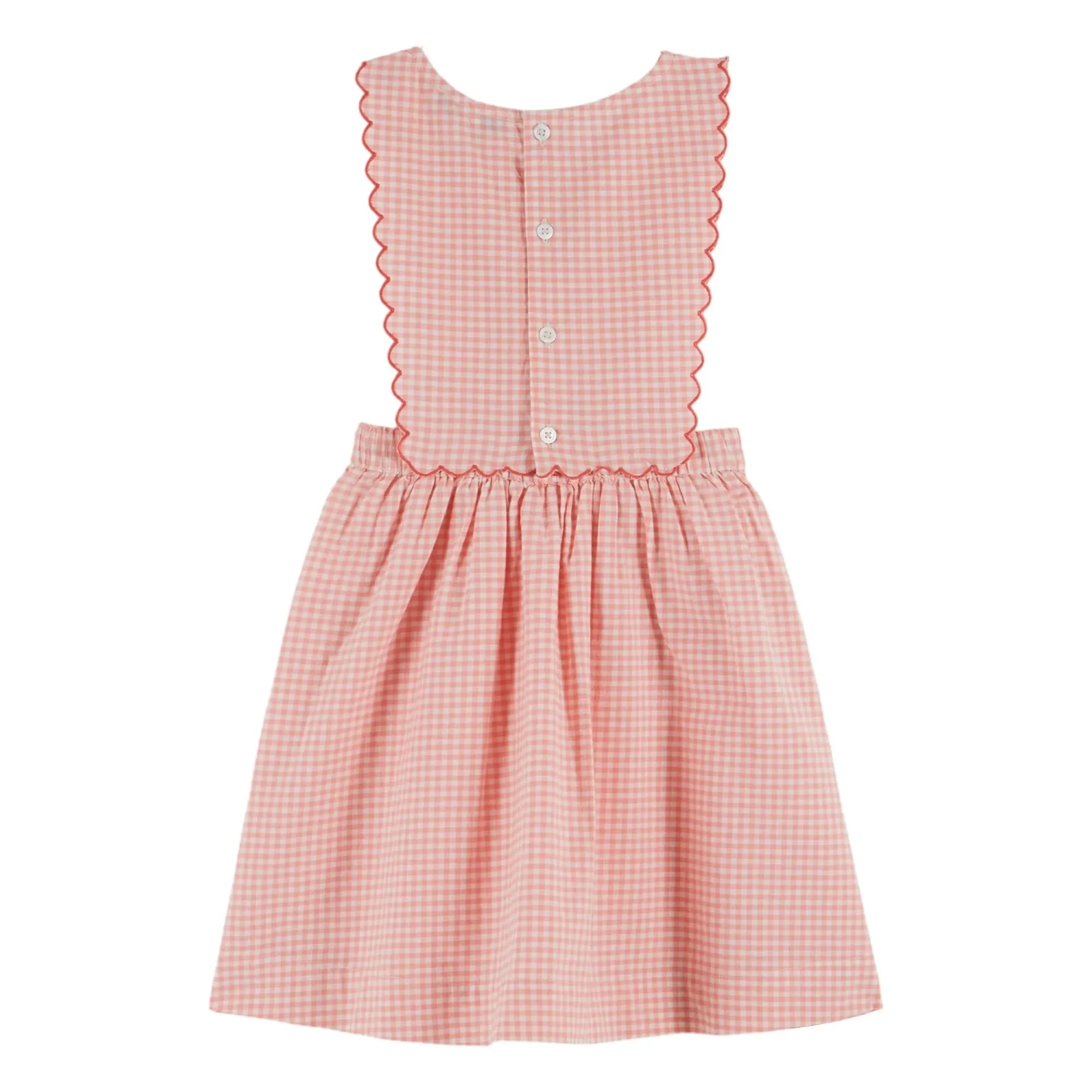 Emile et Ida - Vestido de Peto a Cuadros de Algodón Orgánico | Rosa