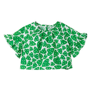 Fábula - Blusa corta de corazones | Verde