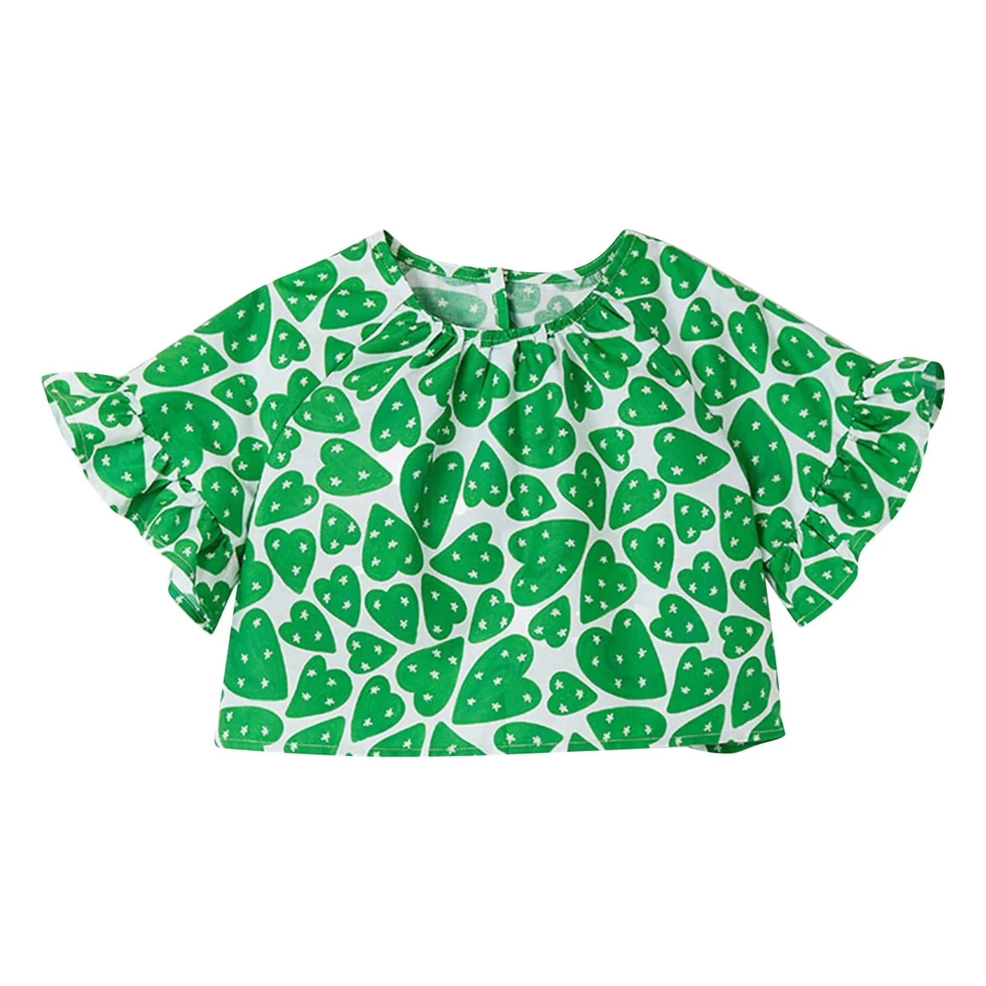 Fábula - Blusa corta de corazones | Verde