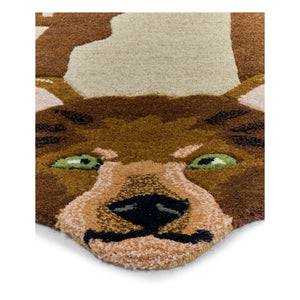 Doing Goods - Alfombra de lana con forma de oso | Marrón
