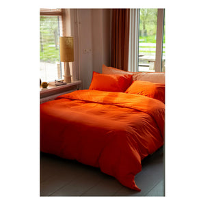 Suite 702 - Funda nórdica de percal orgánico - Naranja Amapola | Naranja