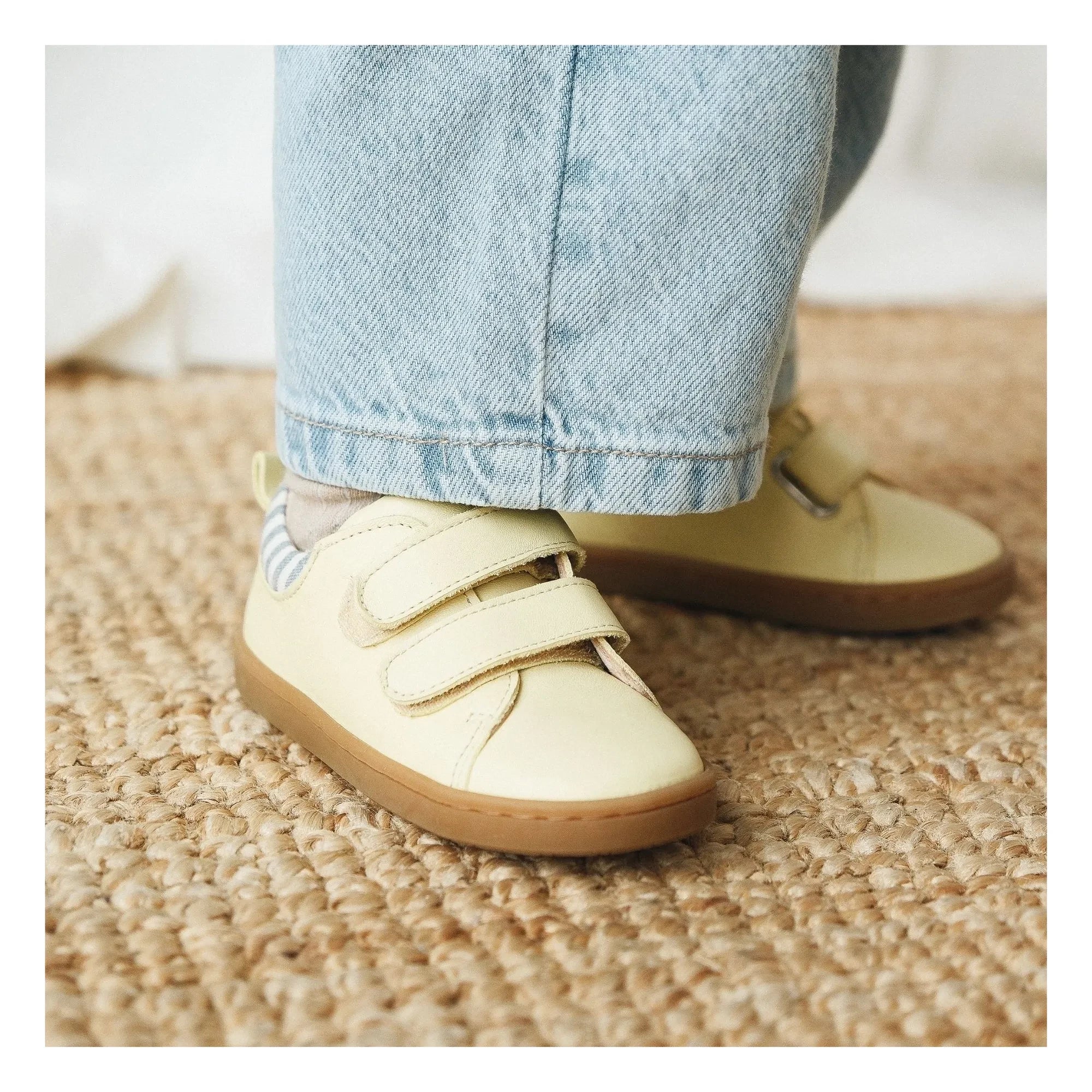 Zapatillas envejecidas a rayas Lazare - Mahaut | Amarillo pálido