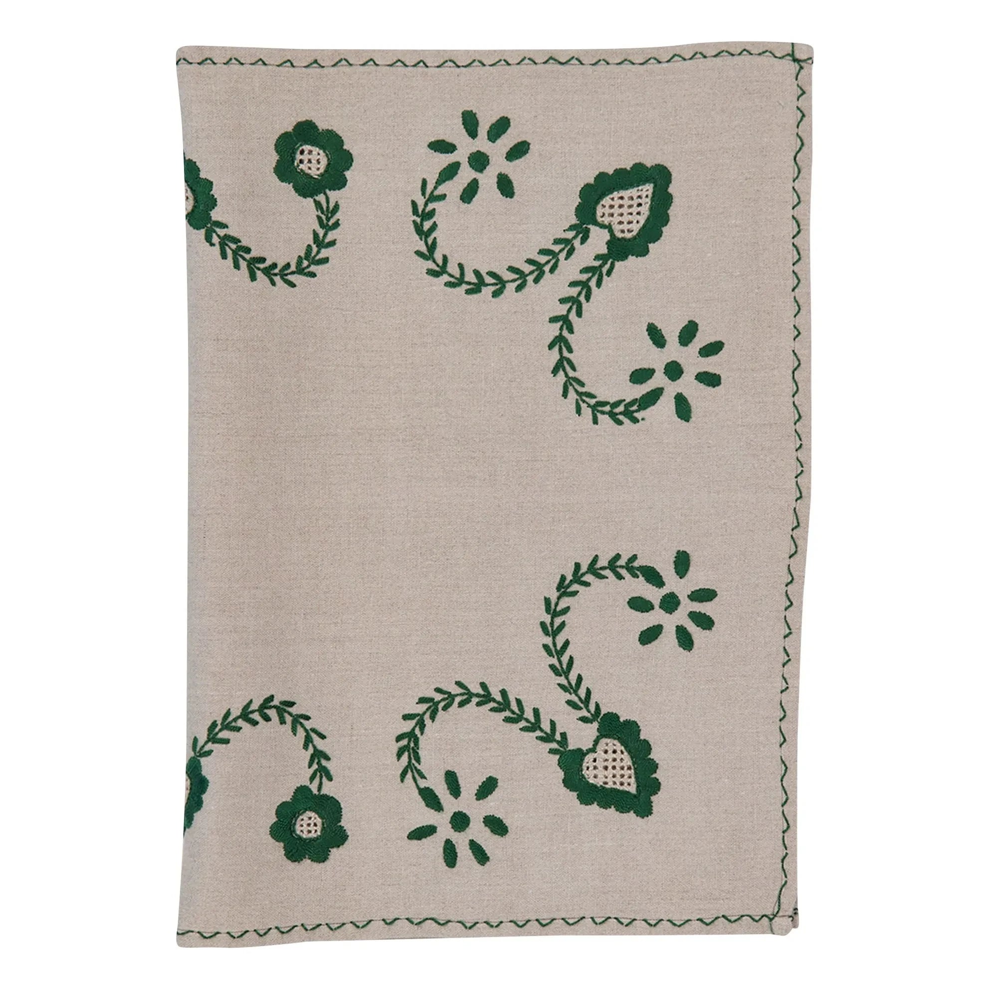 House of Capricorn - Juego de manteles individuales y servilletas bordados Viana | Verde