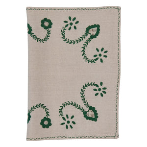 House of Capricorn - Juego de manteles individuales y servilletas bordados Viana | Verde