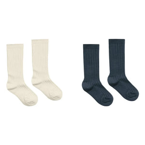 Rylee + Cru - Pack de 2 pares de calcetines de canalé | Azul Marino