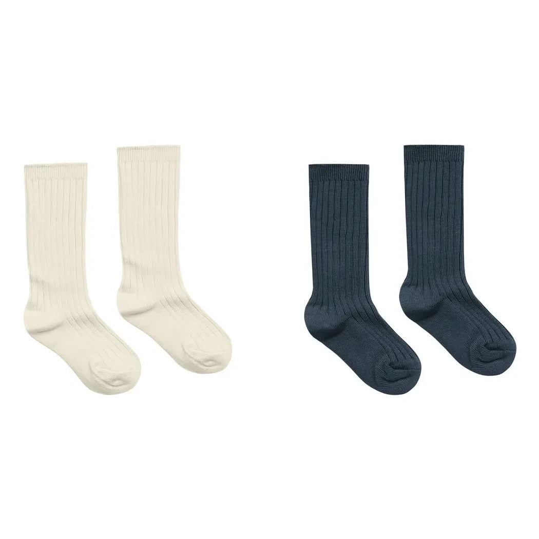 Rylee + Cru - Pack de 2 pares de calcetines de canalé | Azul Marino