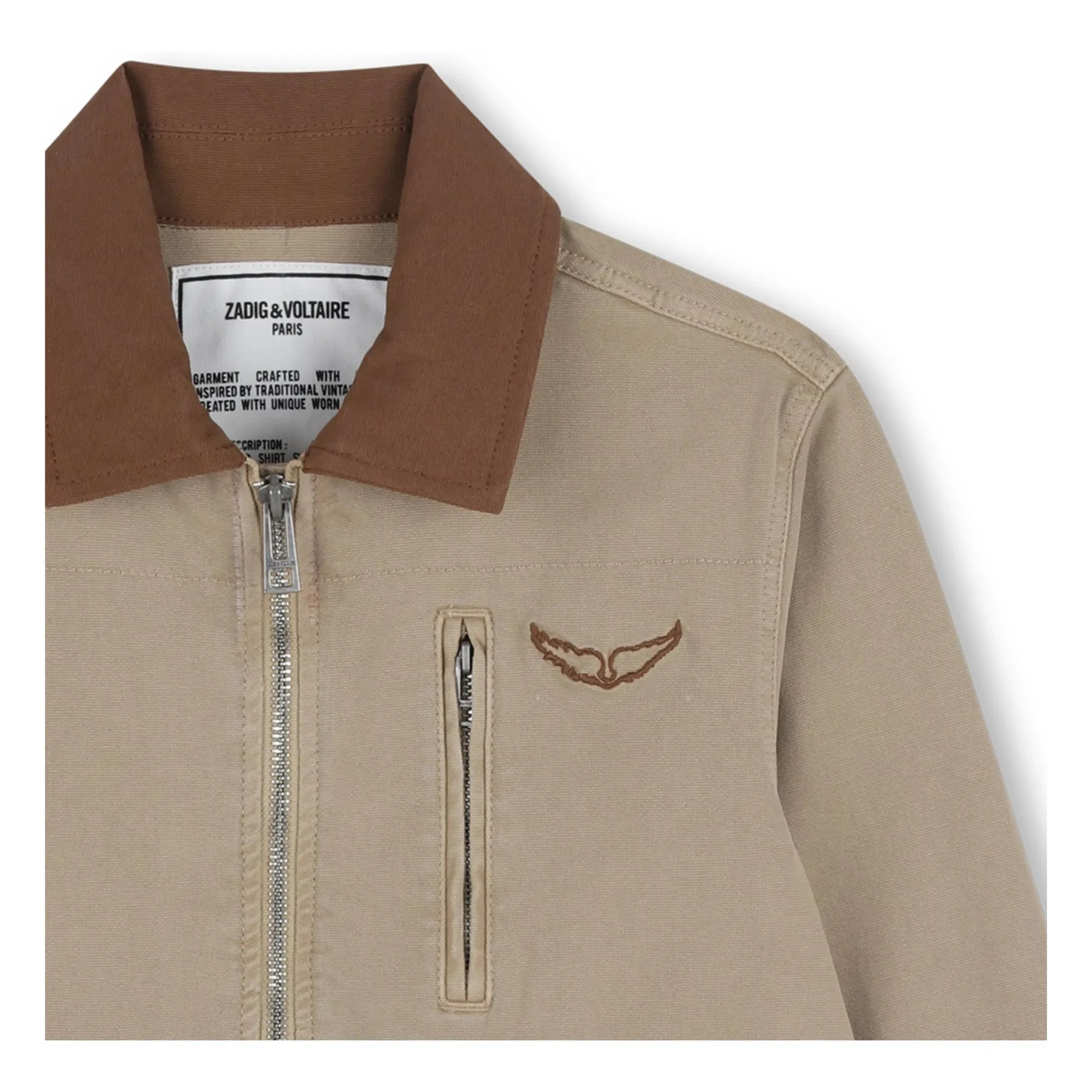 Zadig & Voltaire - Chaqueta de trabajo con cuello en contraste | Beige