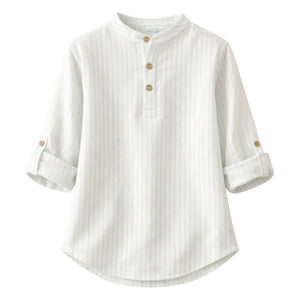 Lililotte - Camisa de Algodón Orgánico a Rayas Côme | Verde Menta